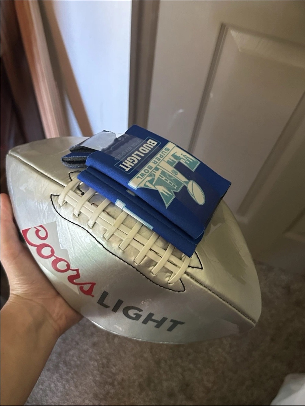 coors football w can cooler